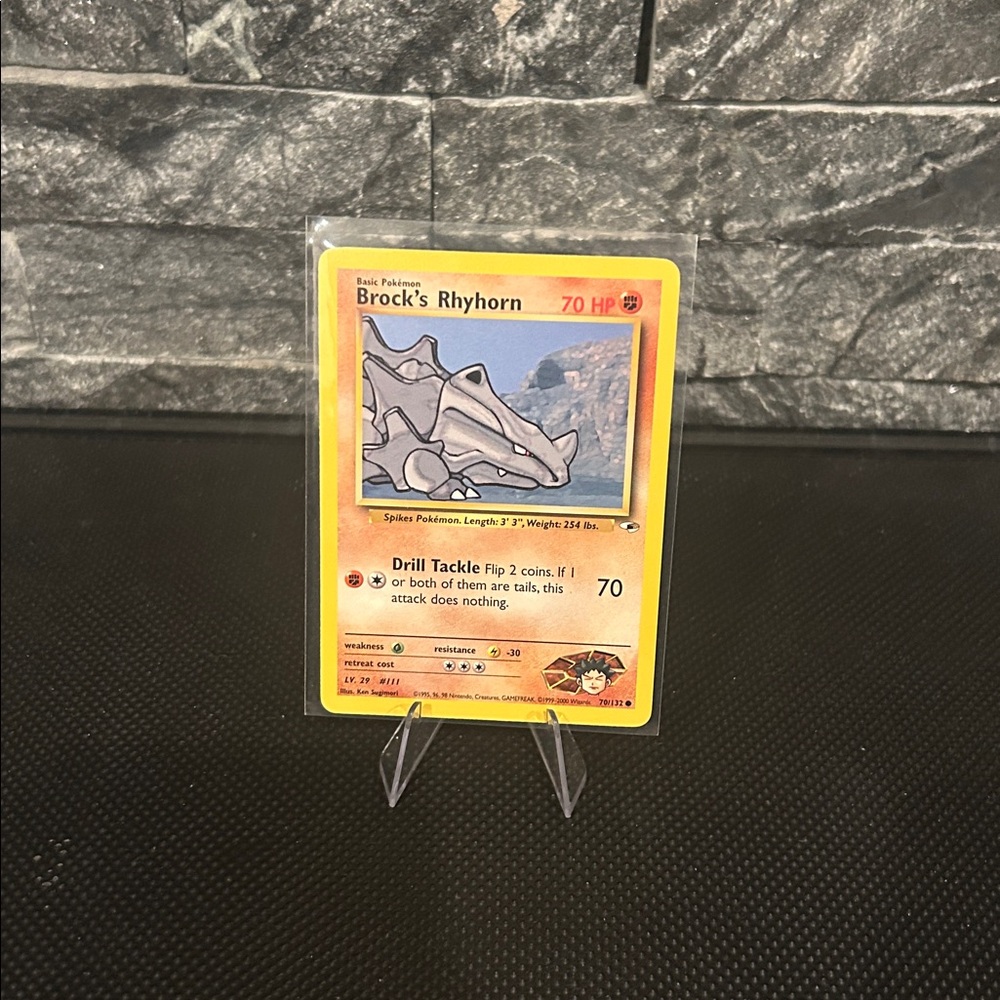 Pokemon Brock’s Rhyhorn 70/132 Vintage from Gym‎ Heroes Unlimited (2000) M/NM